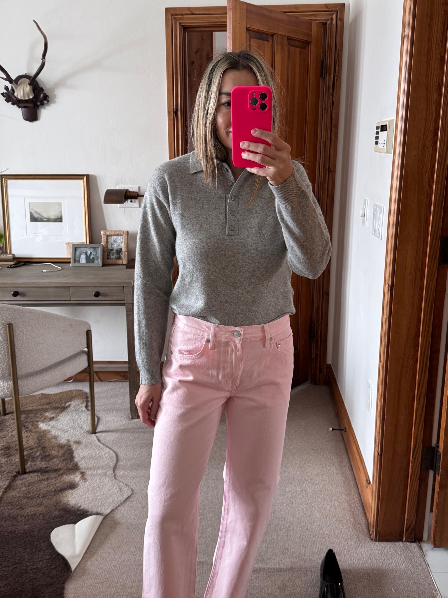 Love pink and grey combo 💗 

#LTKootd #LTKOver40 #LTKSeasonal