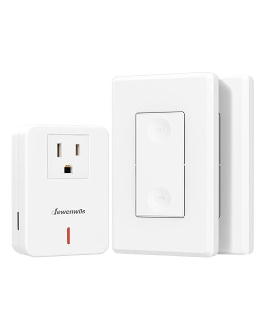 DEWENWILS Wireless Remote Wall Switch and Outlet, Plug in Remote Control Outlet Light Switch, No ... | Amazon (US)