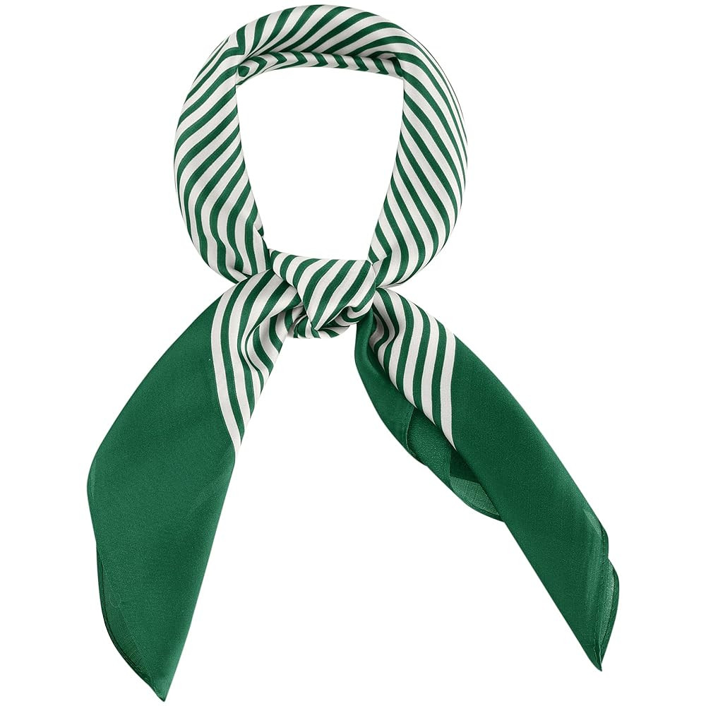 Allegra K 70cm Women Stripe Print Square Scarves Kerchief Neck Scarf Neckerchief Headband | Amazon (US)