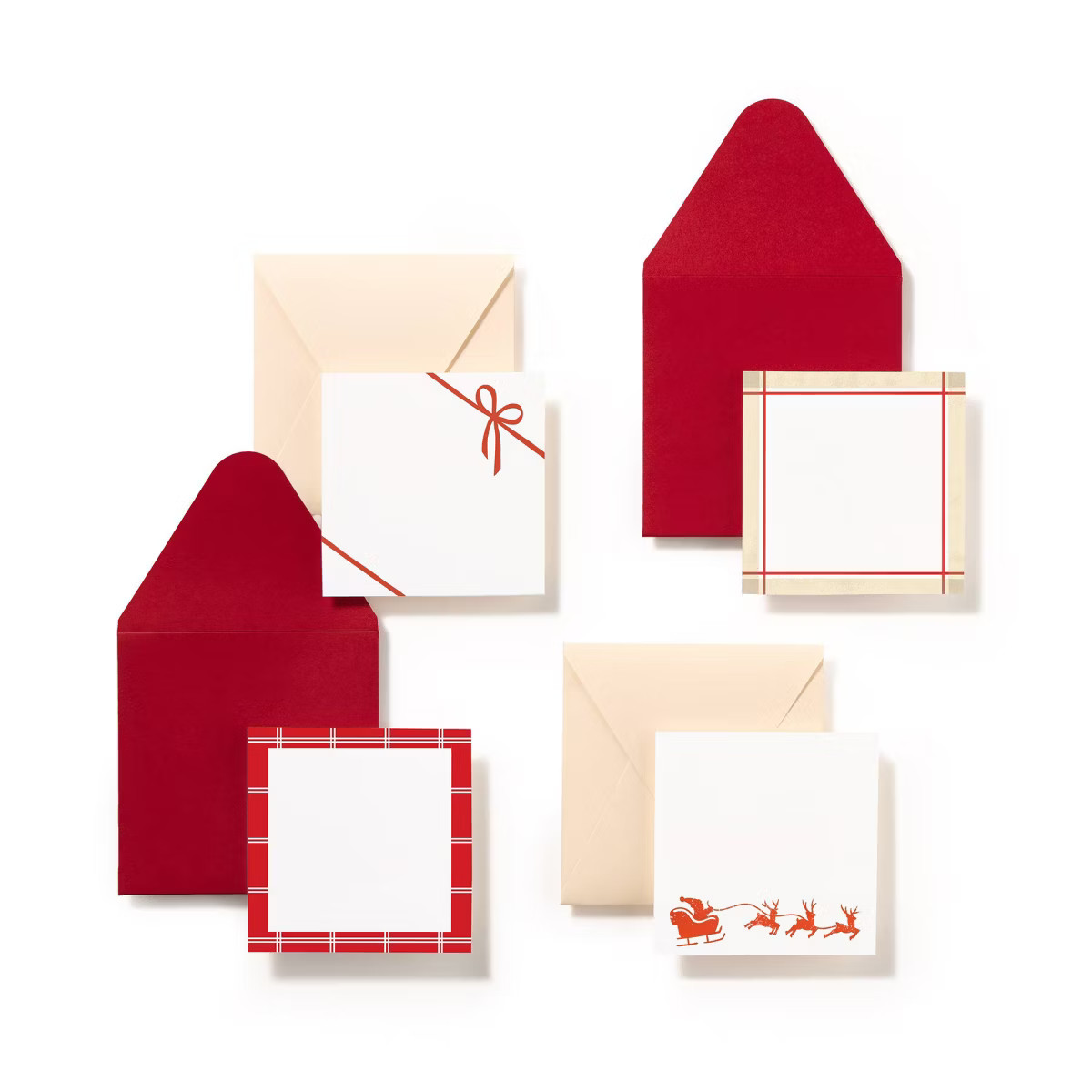 Minted 12ct Very Merry Mini Card and Envelope Sets Red/White/Cream | Target