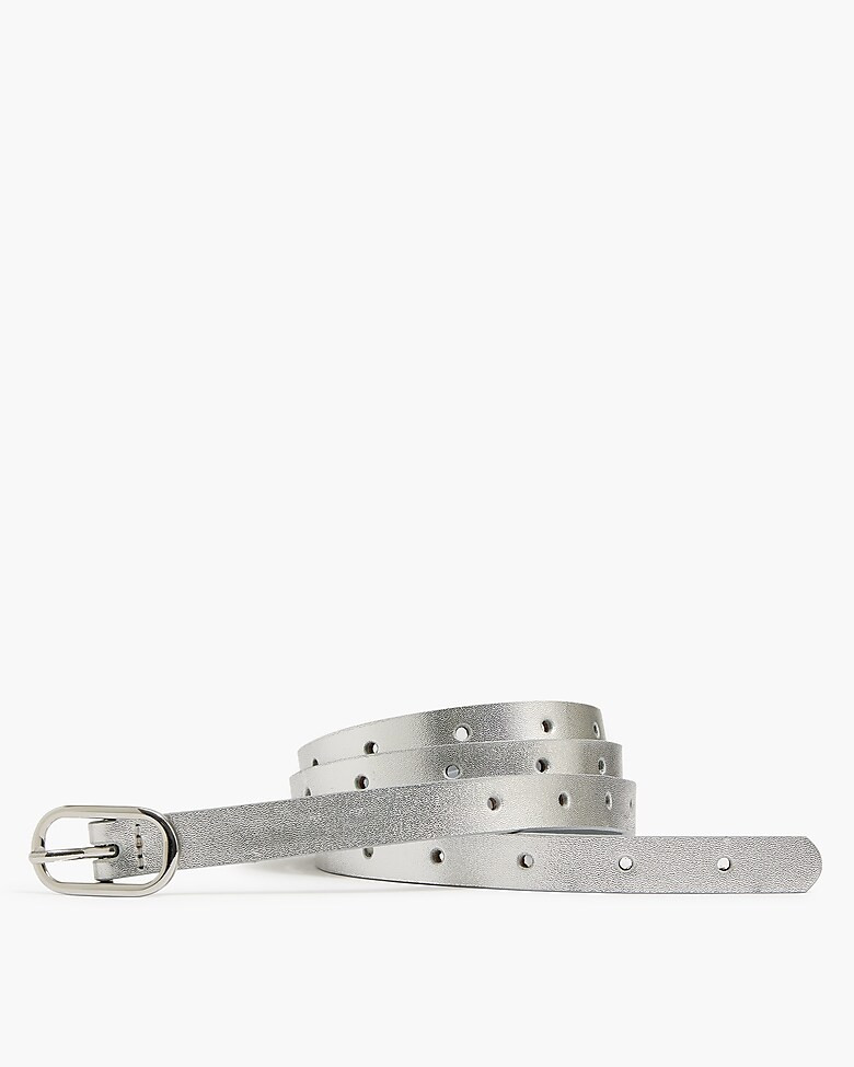 Skinny metallic leather belt | J.Crew Factory
