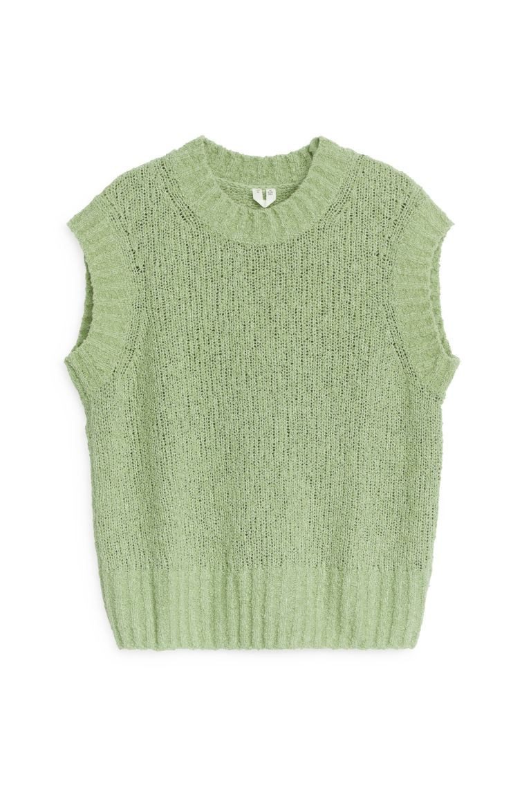 Knitted Vest - Green - Ladies | H&M GB | H&M (UK, MY, IN, SG, PH, TW, HK)