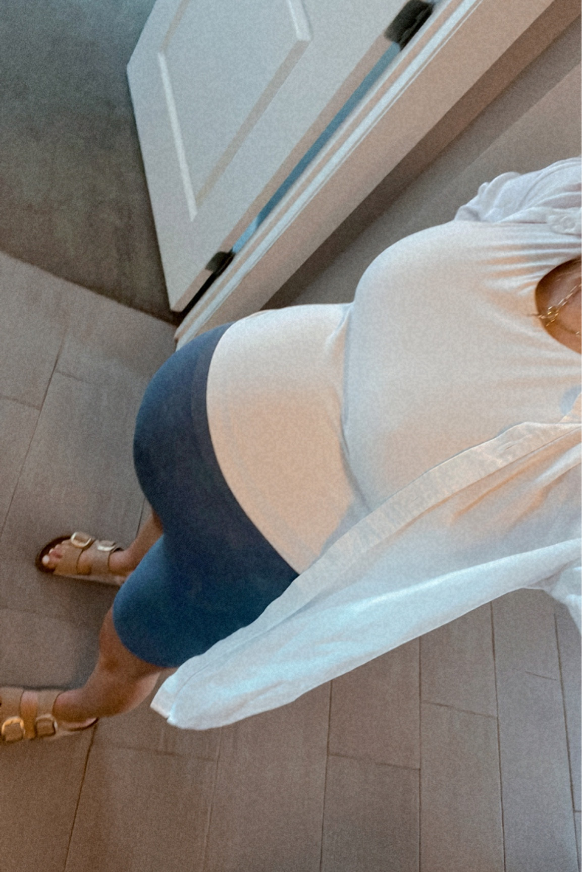 Bump ootd! Wearing my true to size medium in all items 🩵

Biker shorts, Birkenstocks, summer outfit, pregnancy outfit, bump inspo,

#LTKbump #LTKbaby #LTKsalealert