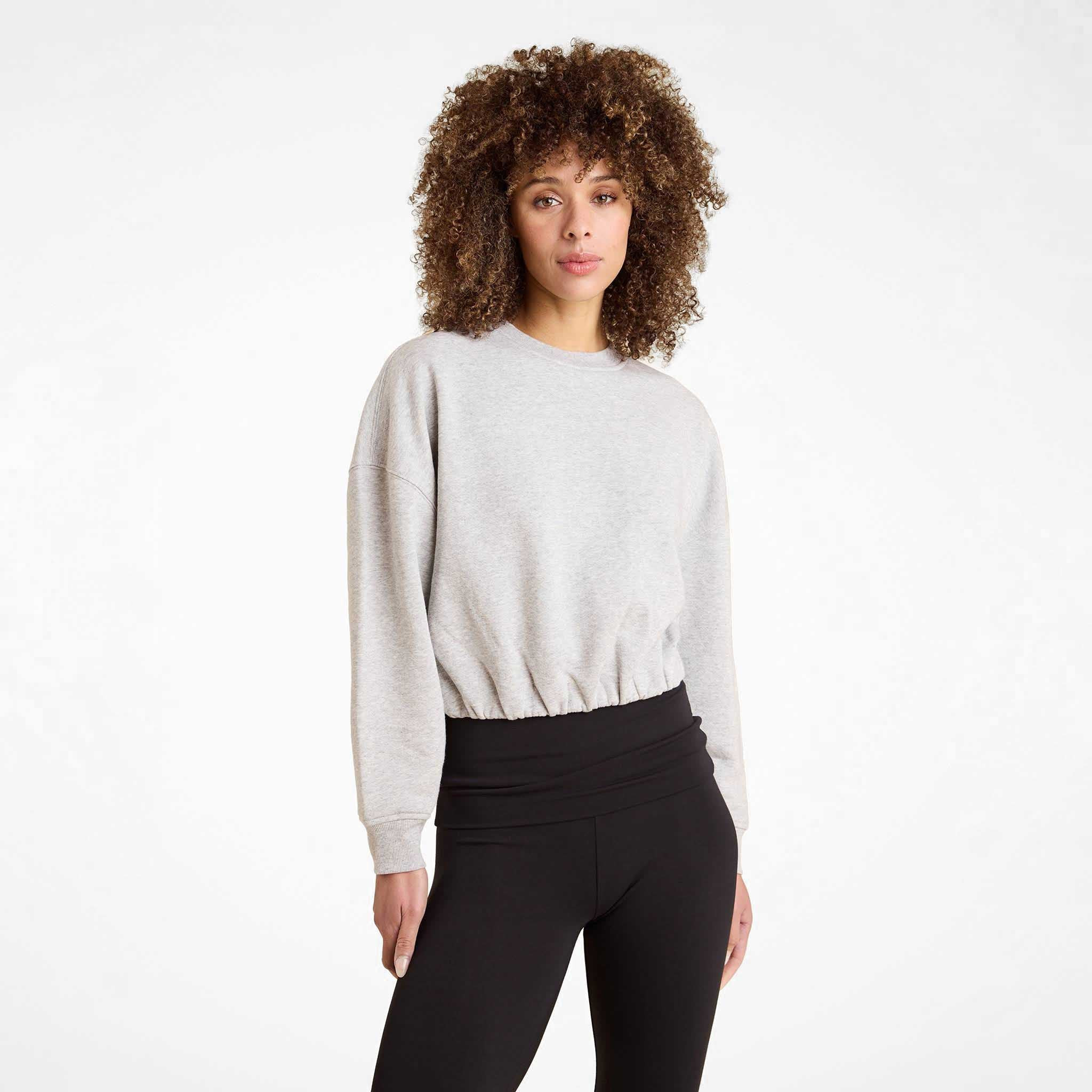Vintage Fleece Cinch Waist Sweatshirt | Heather Bone | Nuuds US
