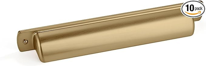 khtumeware 10 Pack 5" Drawer Pulls Brushed Brass Cabinet Cup Pulls Kitchen Hardware Brushed Gold ... | Amazon (US)