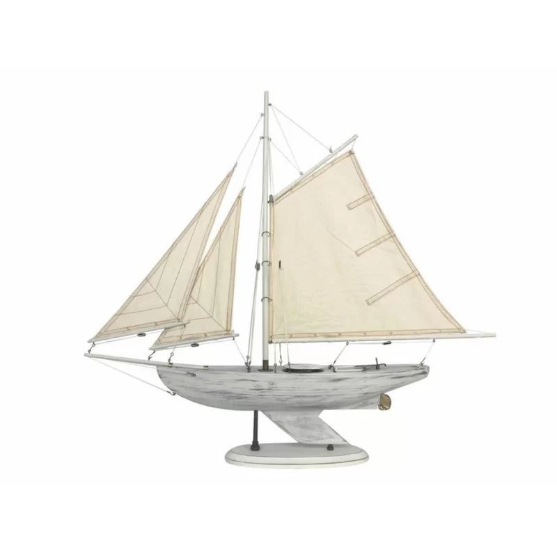 South Perth Washed Bermuda Sloop Model Sailboat | Wayfair North America