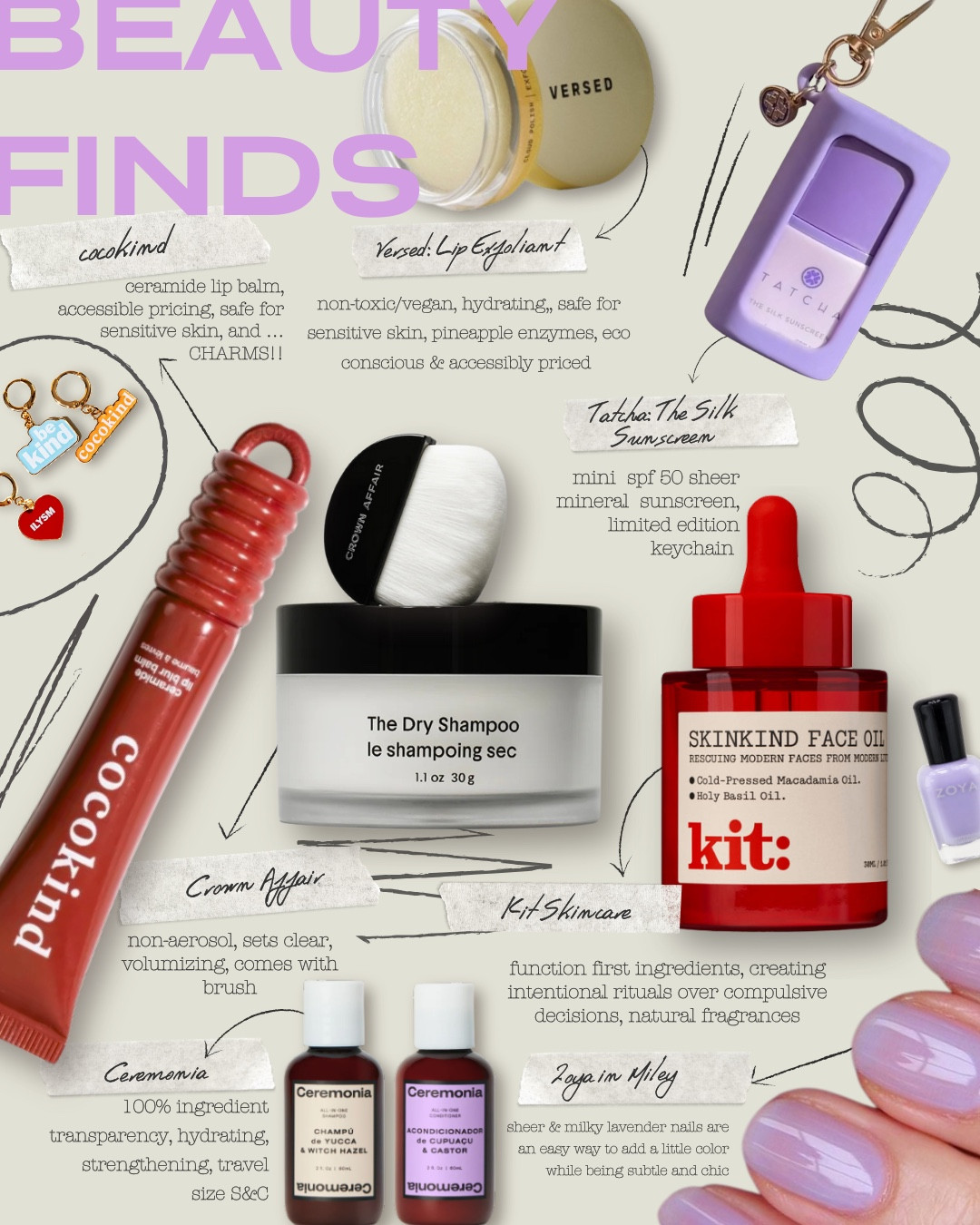 My Weekly (little) Crush Report is LIVE! These are my clean & cleanish beauty obsessions for the week (and beyond). I only recommend brands that I’ve actually used and live. I may be a terrible “influencer” but as someone with hormone imbalances, sensitive skin, and an advocate for women owned brands…I’m a fantastic resource. ;) 

A mix of high quality skincare and beauty products in different price ranges that did not give me an eczema flare-up or breakout! 

Highlights:
• The Crown Affair Dry Shampoo with Brush
• Cocokind Ceramide Lip Balm with CHARMS
• VERSED- Check out their rebrand and new beauty products including this lips scrub that make my lips so soft and plump looking 
• Ceremonia- ridiculously good smelling products with 100% ingredient transparency 

#LTKBeauty #LTKTravel #LTKStyleTip