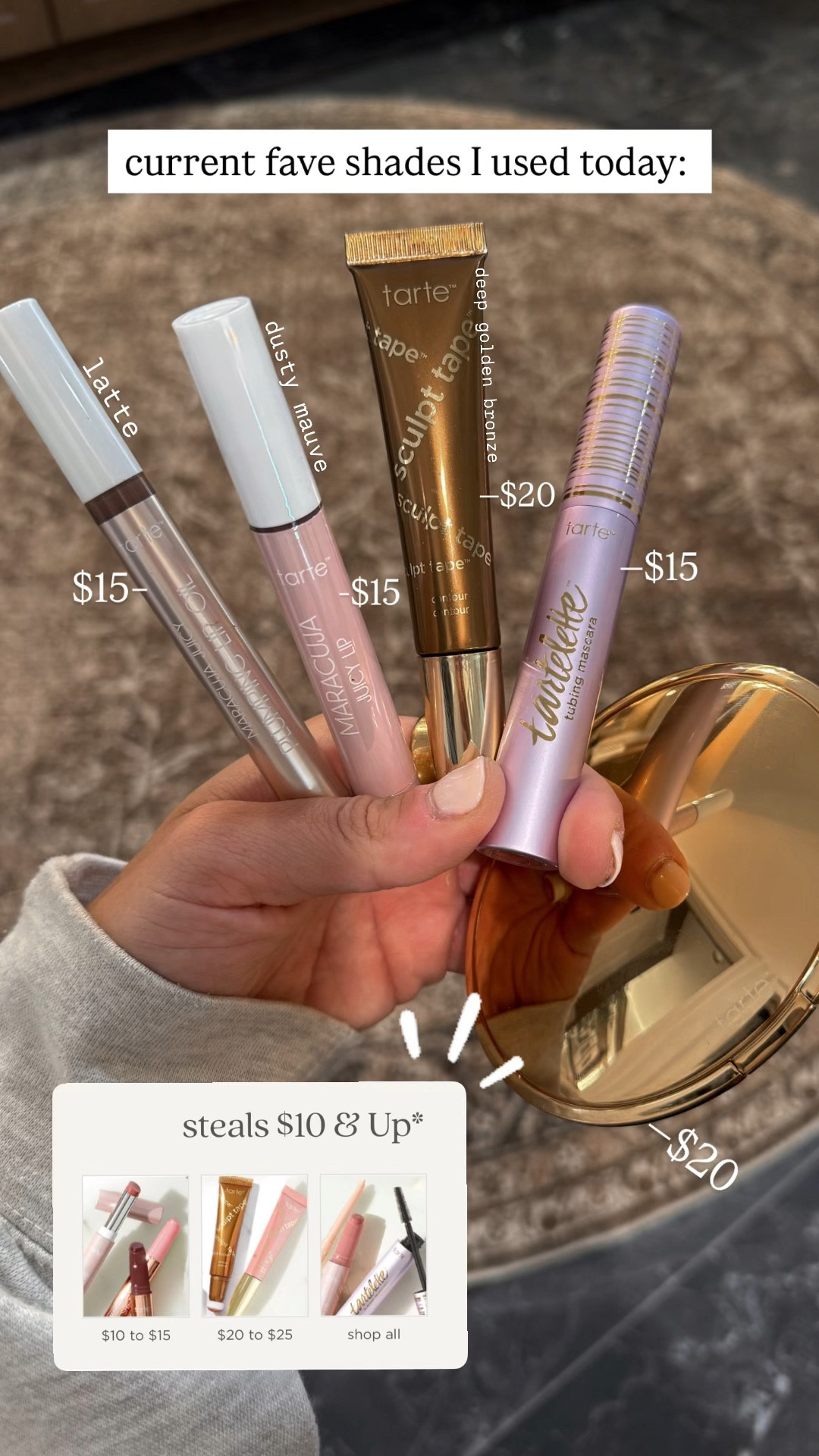 A great day for some beauty faves on sale😍💄⚡️@tartecosmetics is having a Hot Steals SALE w/ prices starting at $10 up to 60% OFF! Sharing some of my faves! 

•Tartelette tubing mascara — $15
•Maracuja juicy lip balm — dusty mauve $15
•Maracuja juicy plumping lip oil — latte $15
•Sculpt tape contour — deep golden bronze $20
•Highlighting eye + cheek palette — $20

#tartepartner / beauty faves / sale / makeup / bronzed glow / Holley Gabrielle / Tarte 

#LTKSaleAlert #LTKFindsUnder50 #LTKBeauty