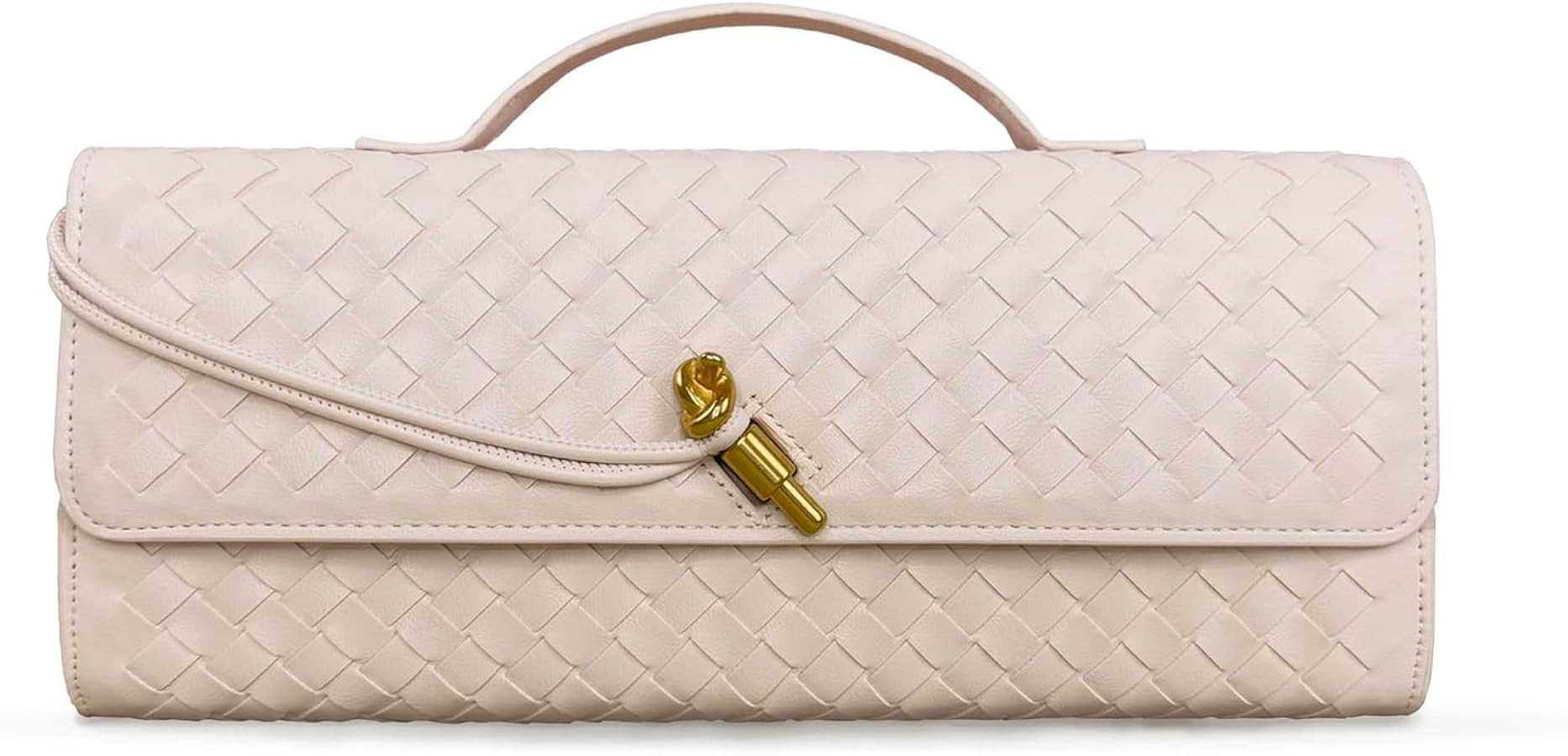 Gewebte Clutch für Damen – Elegant Leather Evening Bag with Shoulder Strap for Formal Occasion... | Amazon (UK)