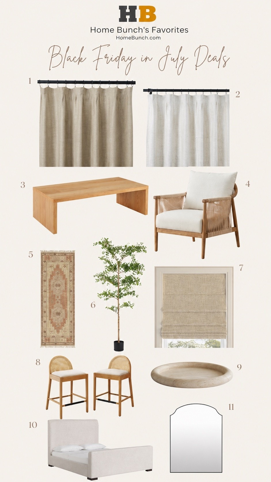 If you've been waiting to refresh your home, now is one of my favorite times to shop.

I rounded up some of my favorite home décor finds under $150—including beautiful furniture, lighting, décor, textiles, and everyday pieces that bring a warm, timeless feel to any space without stretching your budget.

These are all pieces I'd genuinely recommend and many have the designer-inspired look I love.

✨ Visit HomeBunch.com for my complete Black Friday in July roundup featuring even more home favorites and the best deals. Link in my Stories!

Happy shopping! 🛍️

#ltkhome #blackfridayinjuly #homedecor #homefinds #neutralhome #organicmodern #interiordesign #budgetfriendlydecor #designerlookforless #coffeetabledecor #homefavorites #livingroomdecor #timelesshome #homebunch

#LTKstyletip #LTKhome #LTKsale