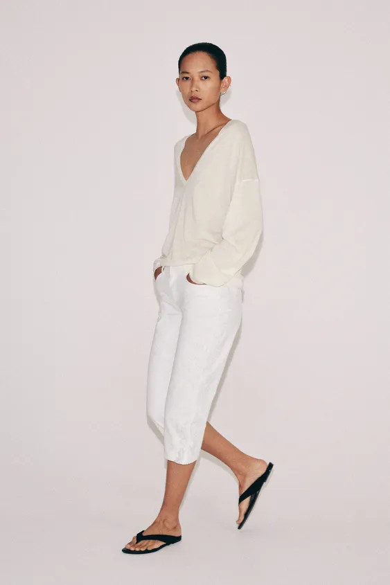 JEANS ZW COLLECTION CAPRI MITTELHOHEM BUND STICKEREI | Zara DE