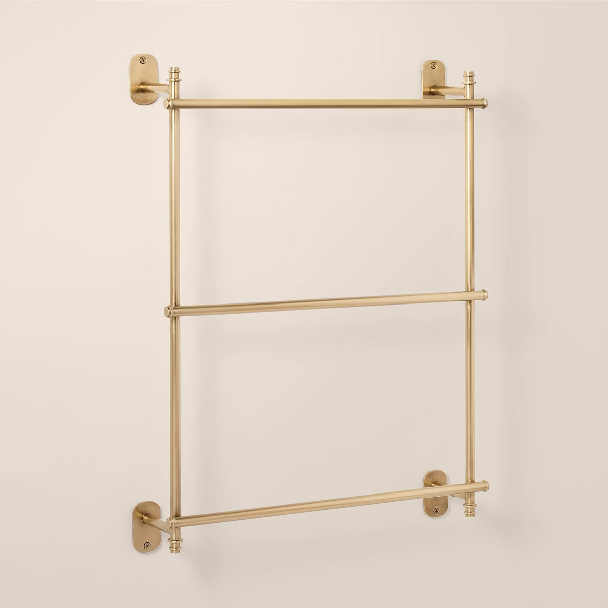 Wall-Mounted Metal Ladder Towel Rack Brass Finish - Hearth & Hand™ with Magnolia | Target