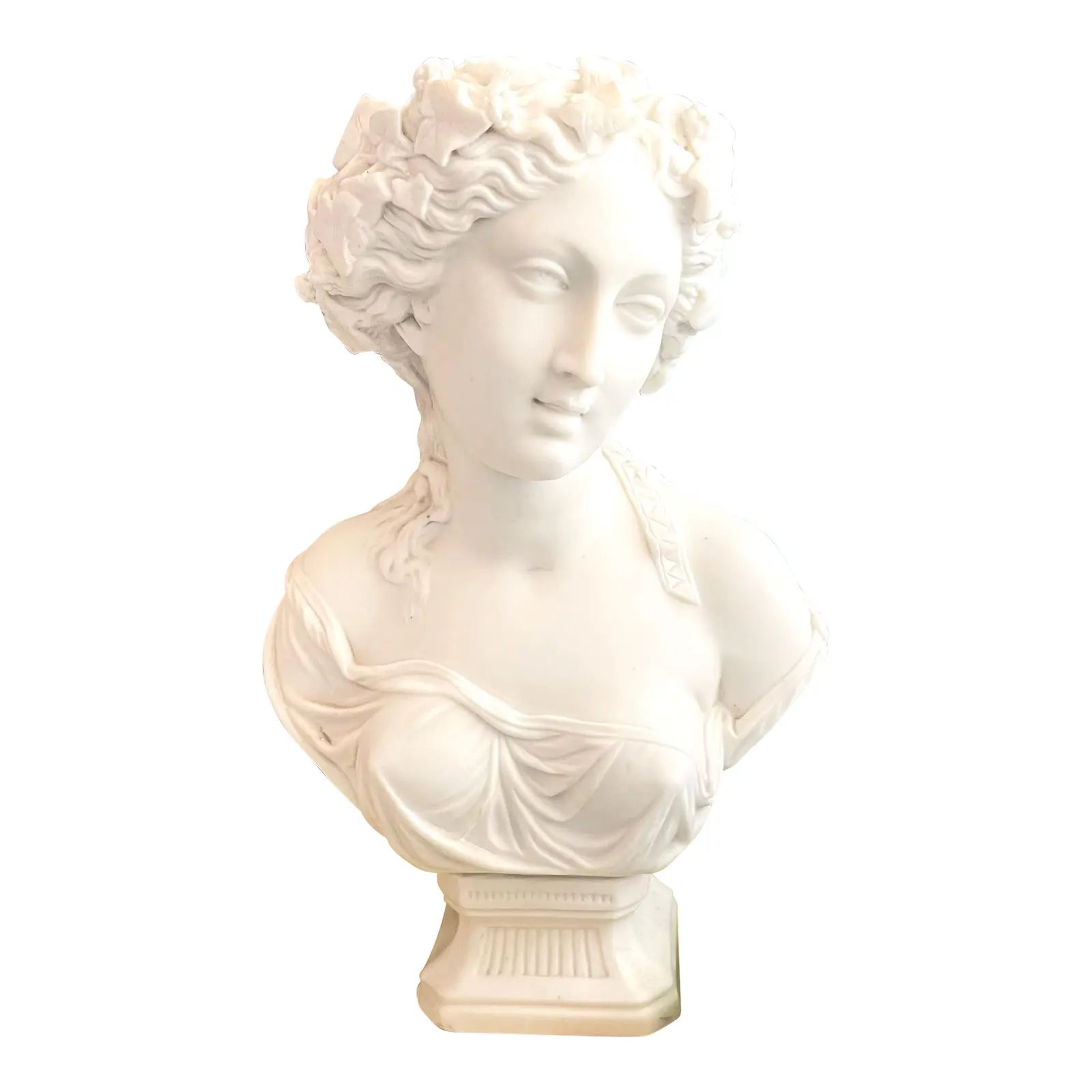 Vintage Cast Marble Bust of a Young Woman | Chairish