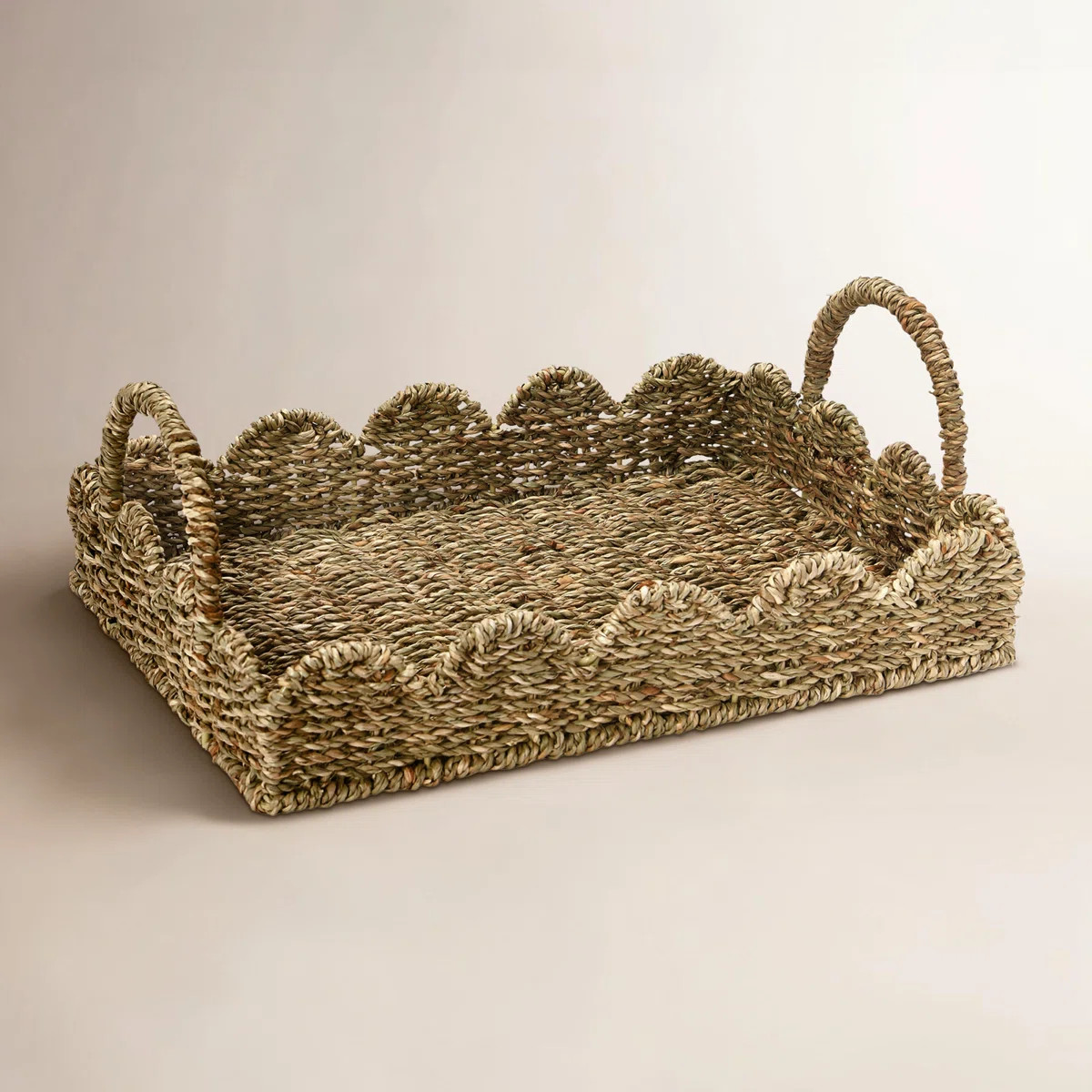 Fraga Handwoven Coffee Table Tray with Scalloped Edge | Wayfair North America