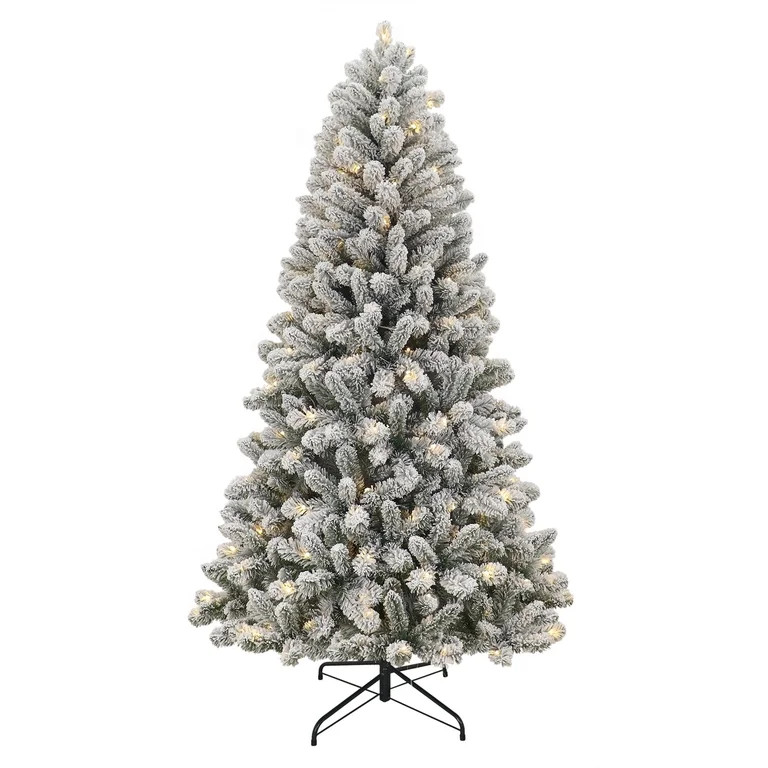 6.5' Pre-Lit Frisco Pine Snow-Flocked Green Artificial Christmas Tree with 250 Color-Changing LED... | Walmart (US)