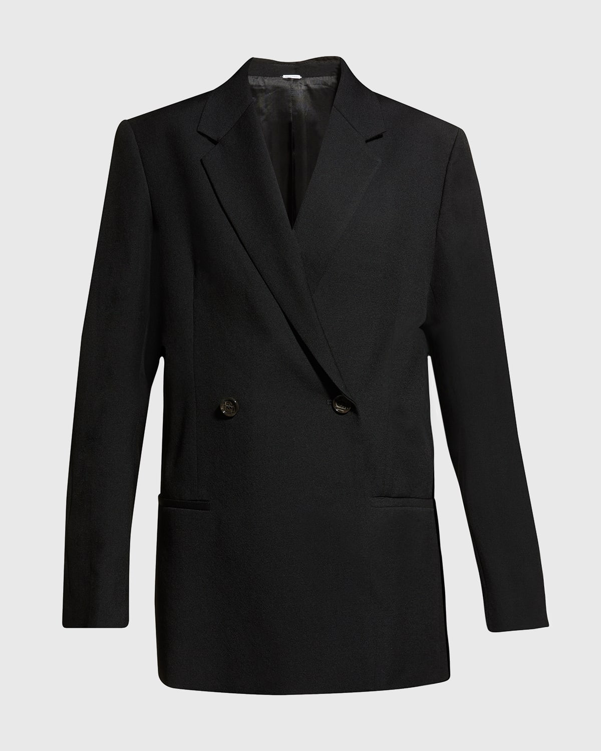 Double-Breasted Vent Wool Blazer Jacket | Neiman Marcus