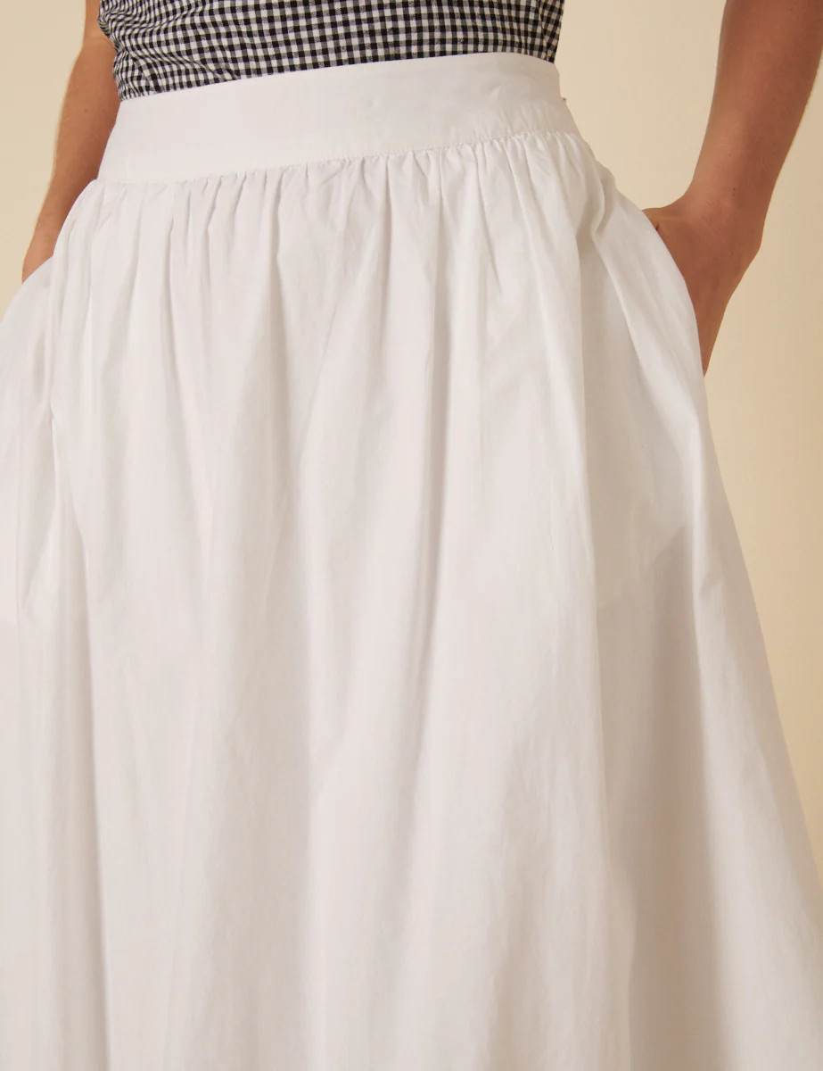 White Bubble Hem Midi Skirt | Nobody's Child