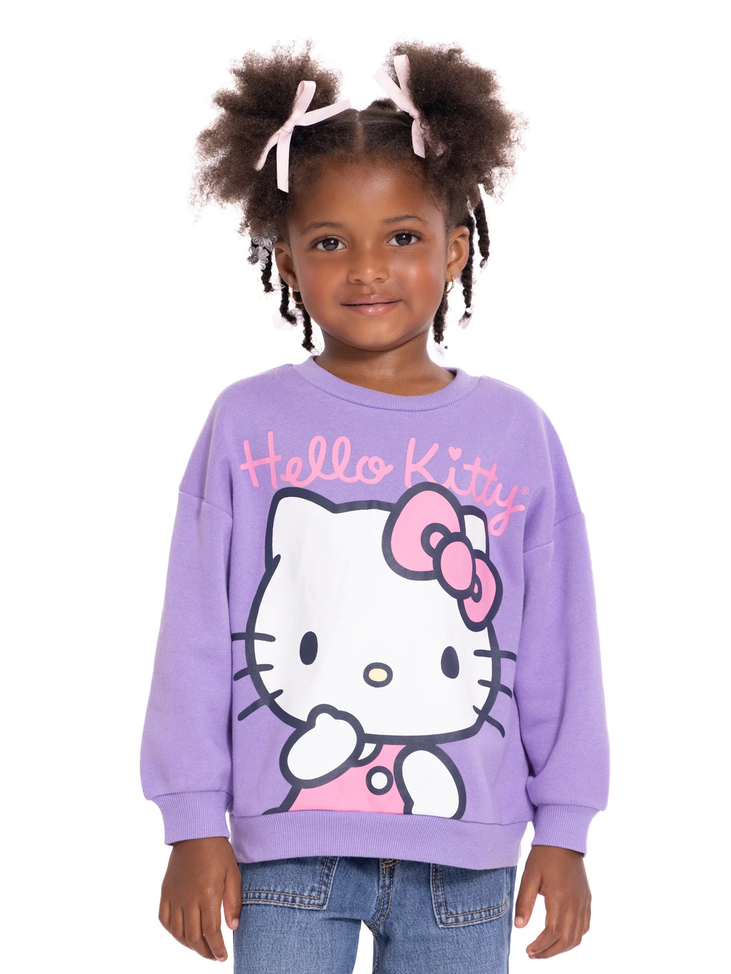 Hello Kitty Toddler Girls Graphic Crewneck Sweatshirt with Long Sleeves, Sizes 12M-5T | Walmart (US)