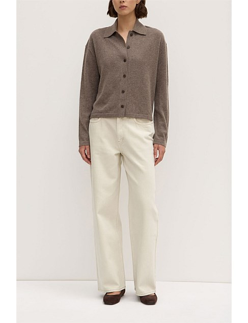 Wool Cashmere Knit Cardigan Sable | David Jones (Australia & New Zealand)