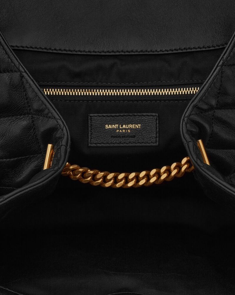 Maxi shopping bag with toggle closure, featuring a removable zipped pouch, decorated with carré-... | Saint Laurent Inc. (Global)