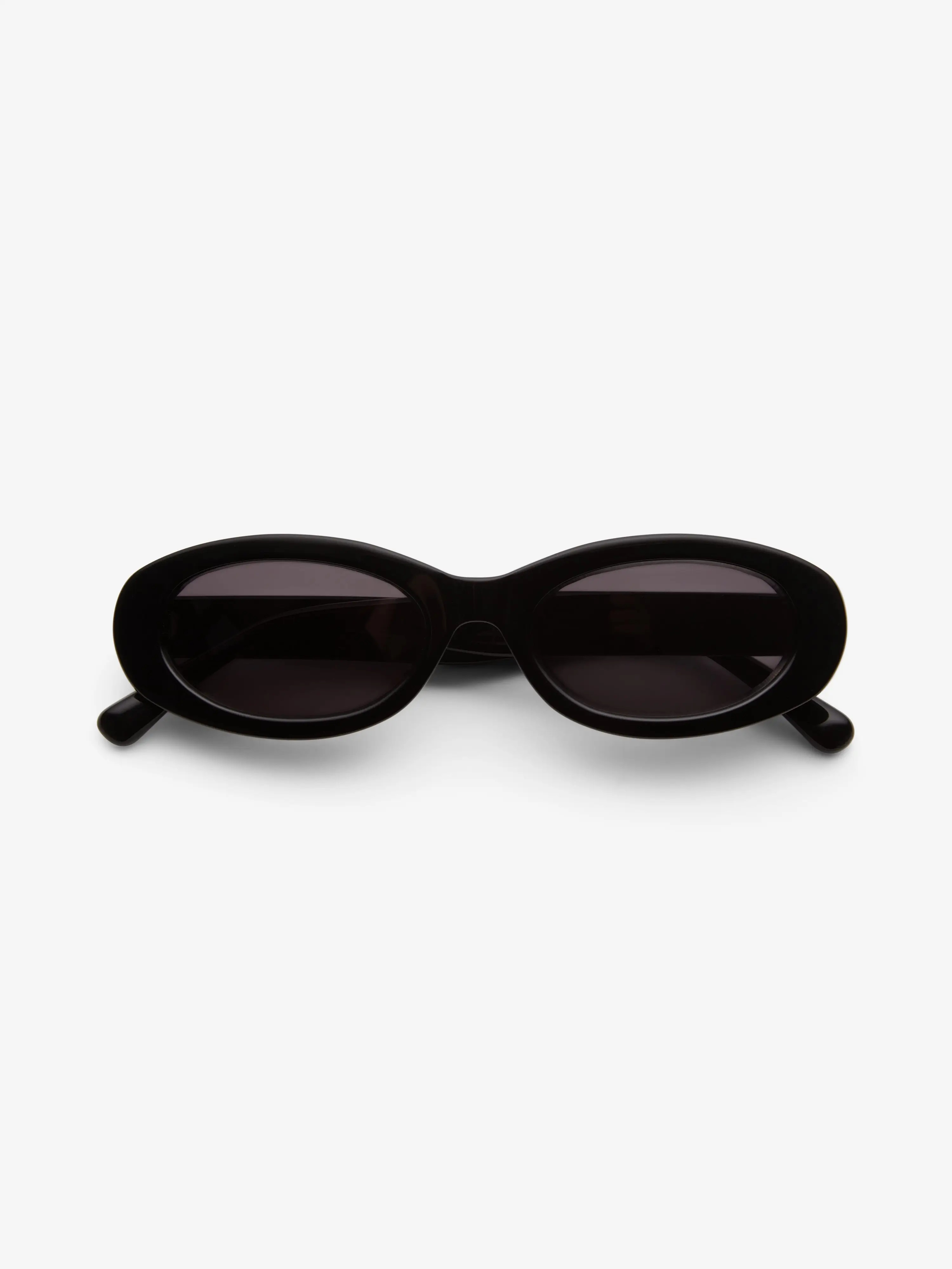 Wide Oval Sunglasses - Black | House of Dagmar