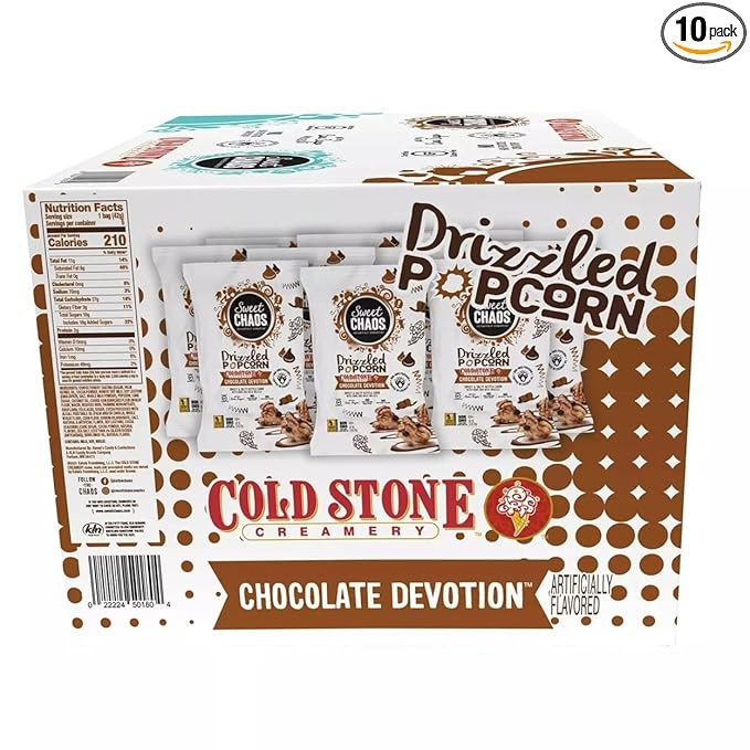 Sweet Chaos Cold Stone Drizzled Popcorn Variety Pack, 1.5 Ounce (10 Count) | Amazon (US)