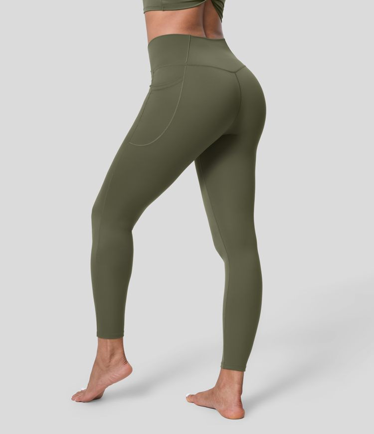 Softlyzero™ Crossover Pocket Plain Leggings | HALARA