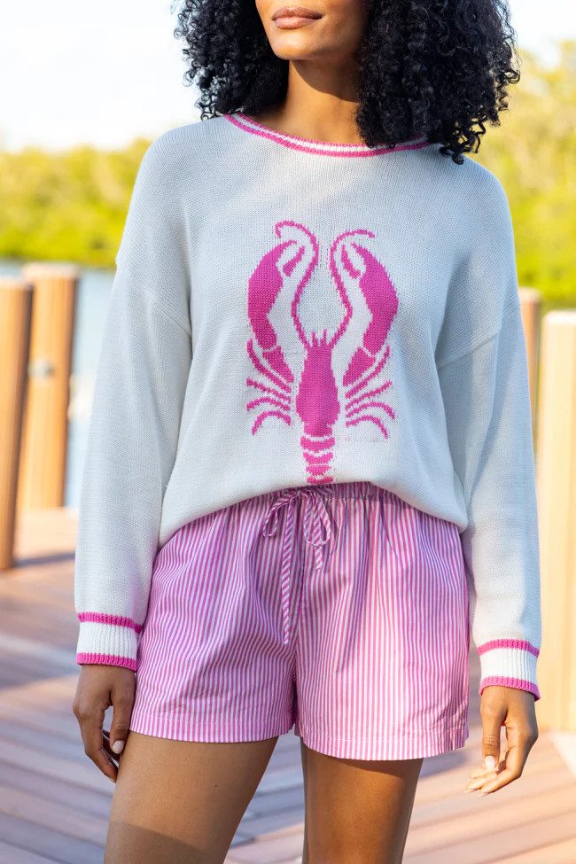 Never Leave Pink Striped Drawstring Shorts | Pink Lily