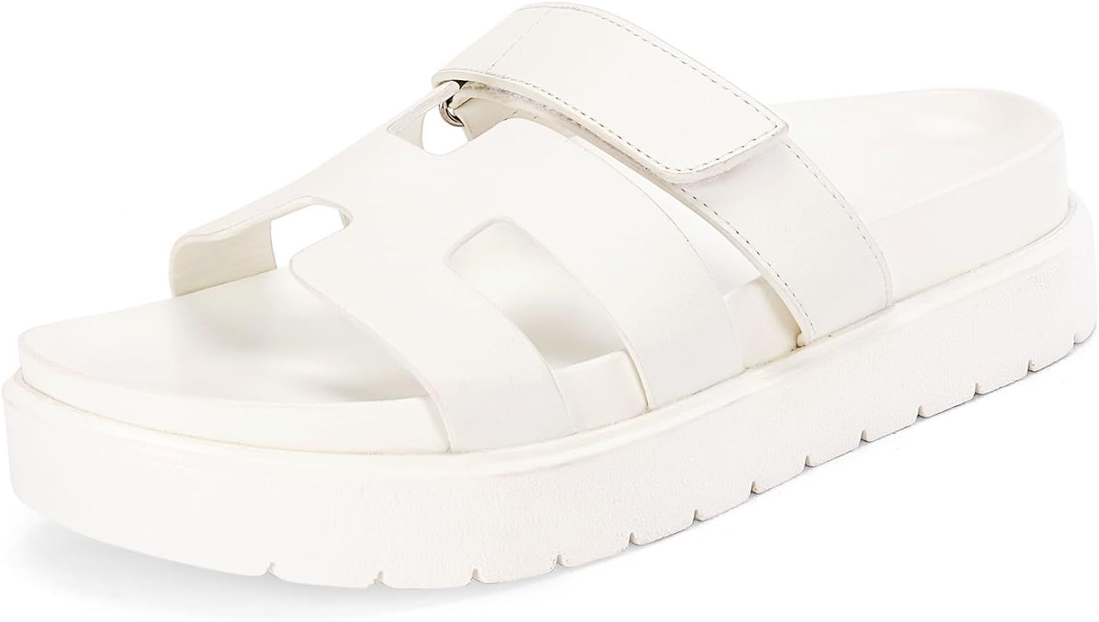 Platform Sandals For Women Slip On Thick Sole Slide Sandals Open Toe Non Slip Summer Flats Shoes ... | Amazon (US)