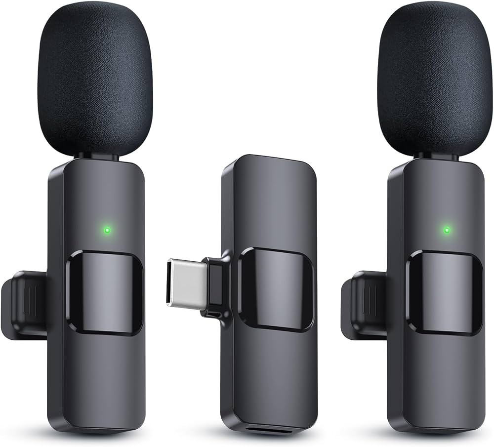 PQRQP 2 Pack Wireless Lavalier Microphone for iPhone 15 Series,iPad,Android, USB-C Microphone,Cry... | Amazon (US)