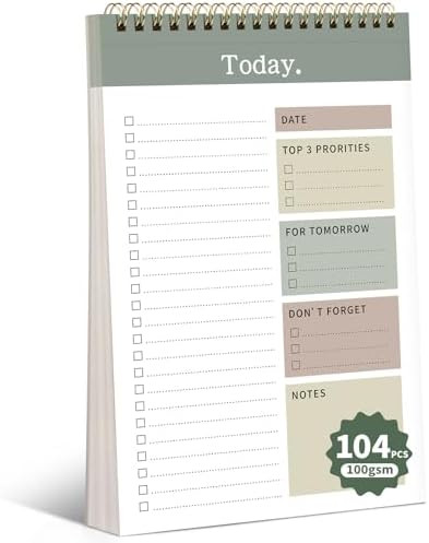 104 Pgs To Do List Notepad, 52 Undated Sheets Duplex-printed Daily Planner For Work Home School O... | Amazon (US)