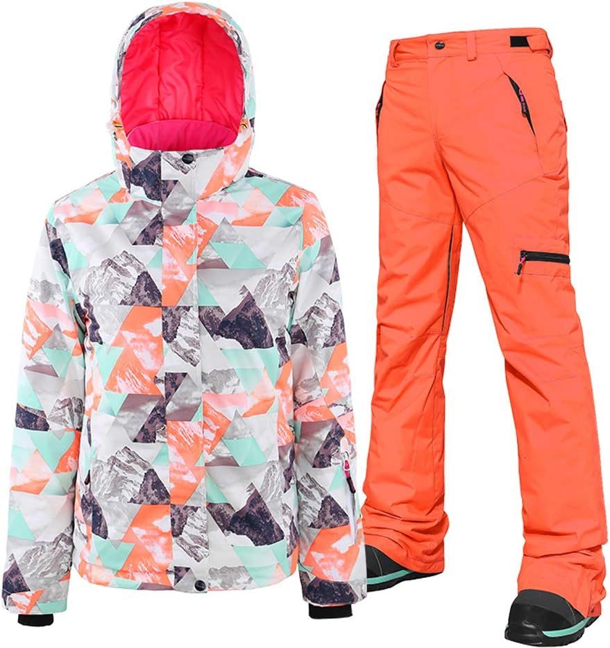 Women's Ski Jackets and Pants Set Windproof Waterproof Colorful Snowboard Snowsuit | Amazon (US)