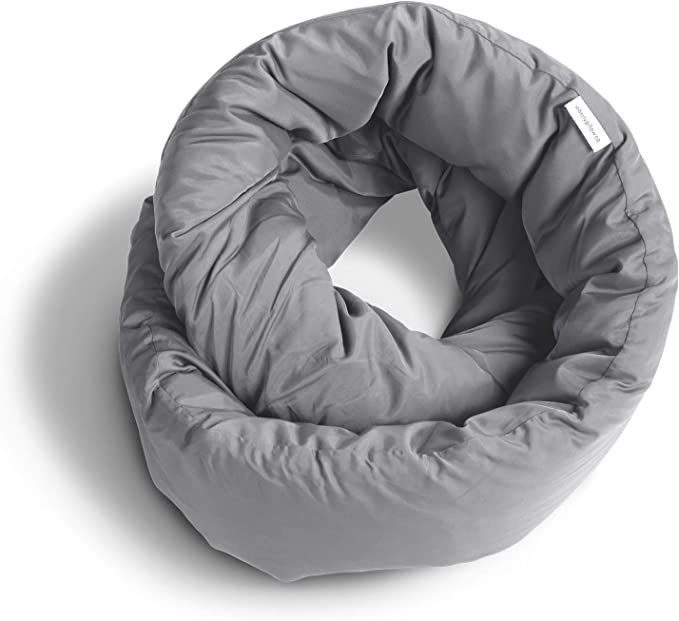 Huzi Infinity Pillow - Home Travel Soft Neck Scarf Support Sleep (Grey) | Amazon (US)