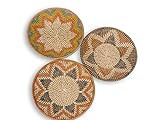Set 3 Wall Hanging Plate, Wall Basket set, Boho wall art, Set of 3 wall baskets, Wicker bowl, Wicker | Amazon (US)
