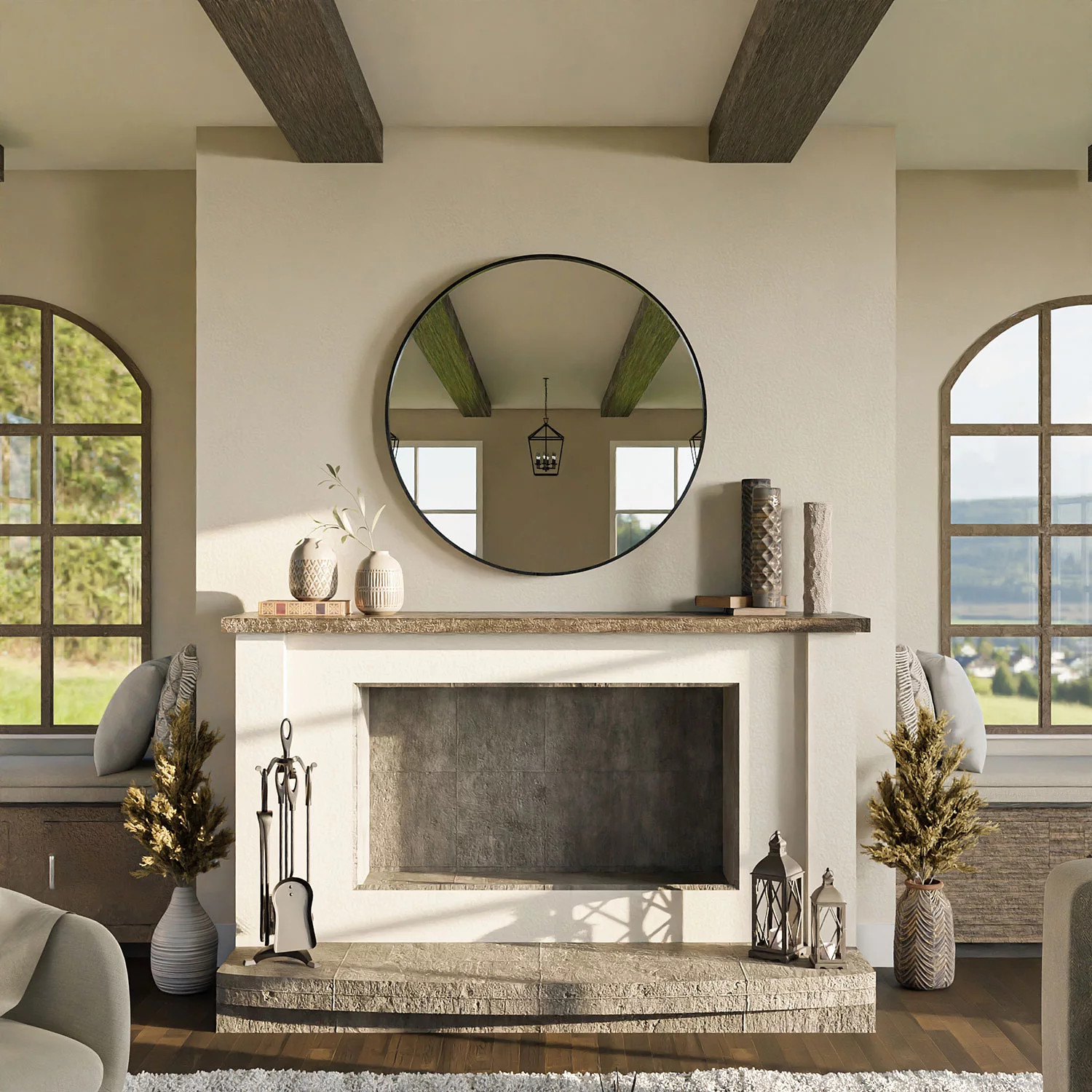 WallBeyond 36" Round Wall Mirror with Circle Frame, Assorted Colors | Sam's Club