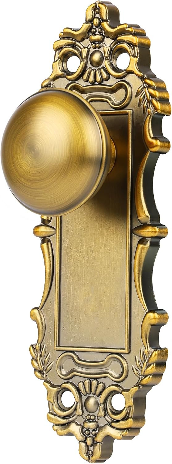 Vintage Brass Dummy Door Knob Interior, Antique Old Style Door Knob Replacement for Closet Vintage Bifold Cabinet Dummy Door Handles No Lock,2 Pack | Amazon (US)