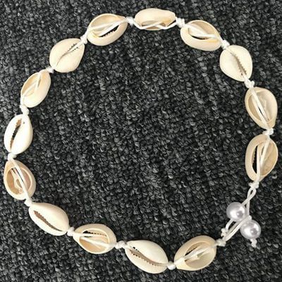 SHIYAO Shell Choker Necklace Natural Cowrie Pearls Seashell Necklace Adjustable Handmade Cored Brace | Walmart (US)