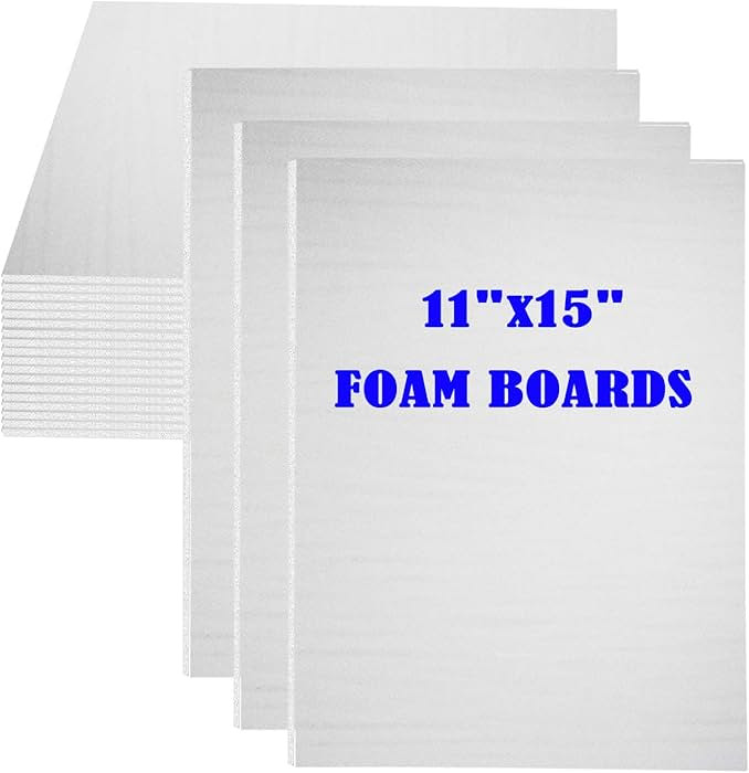 20Pack Foam Core Board, 11"x15" White Foam Board, 3/16" / 5MM Thick Mat Foam Board Center, Backin... | Amazon (US)