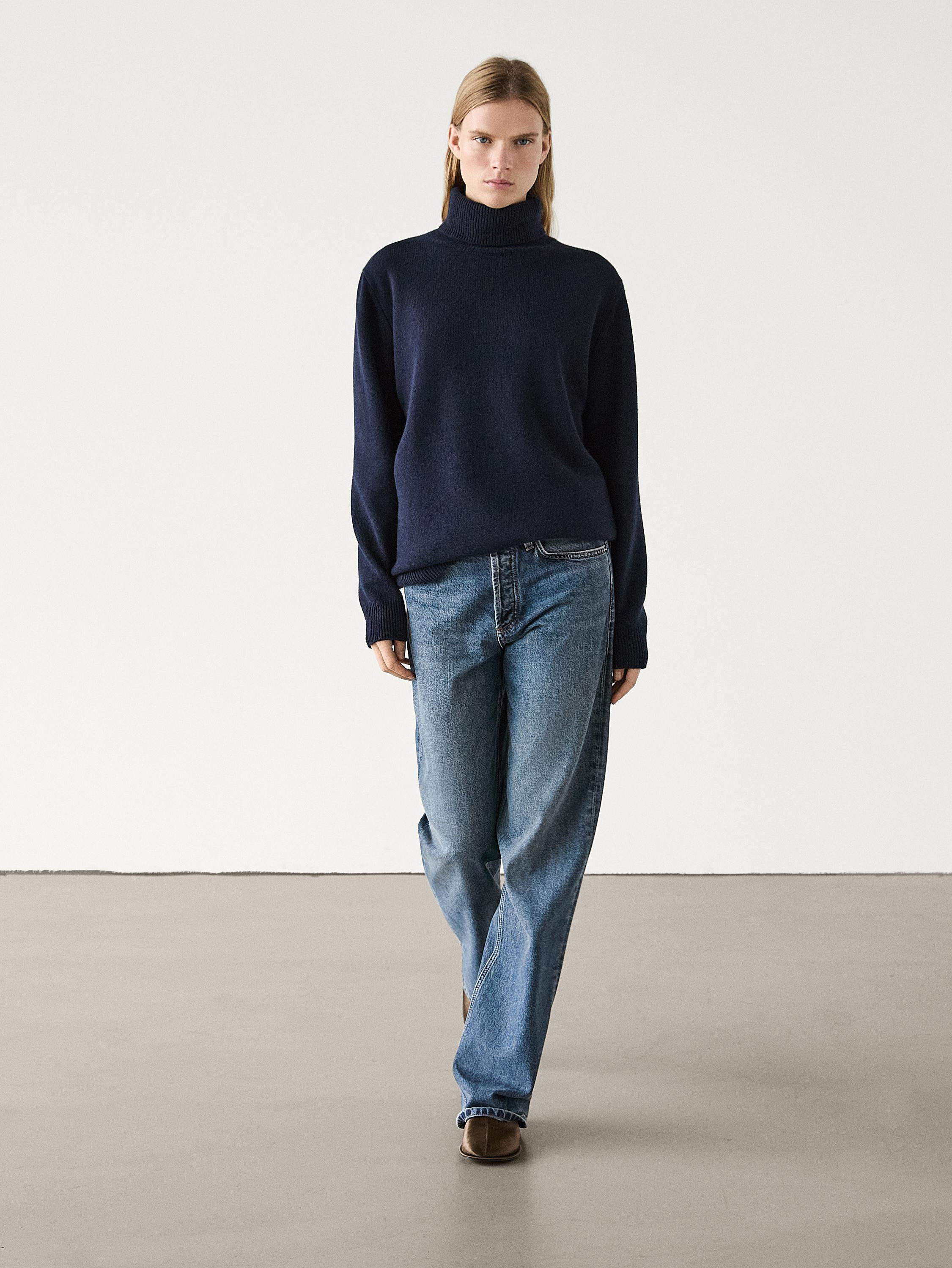 Knitted jumper wool blend turtleneck | Massimo Dutti US