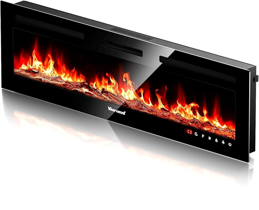 Electric Fireplace 60Inch,Wall Mounted Electric Fireplace Heater with Timer Inserts，TV Stand To... | Amazon (US)