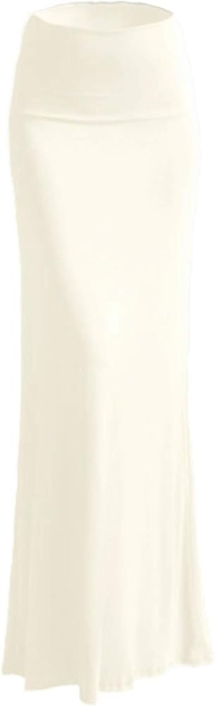 Women's Rayon Span Regular to Plus Size Basic Solid Maxi Skirt(S-5X) | Amazon (US)