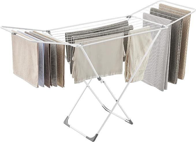 SONGMICS Clothes Drying Rack, Metal Laundry Drying Rack, Foldable, Space-Saving, Free-Standing Ai... | Amazon (US)