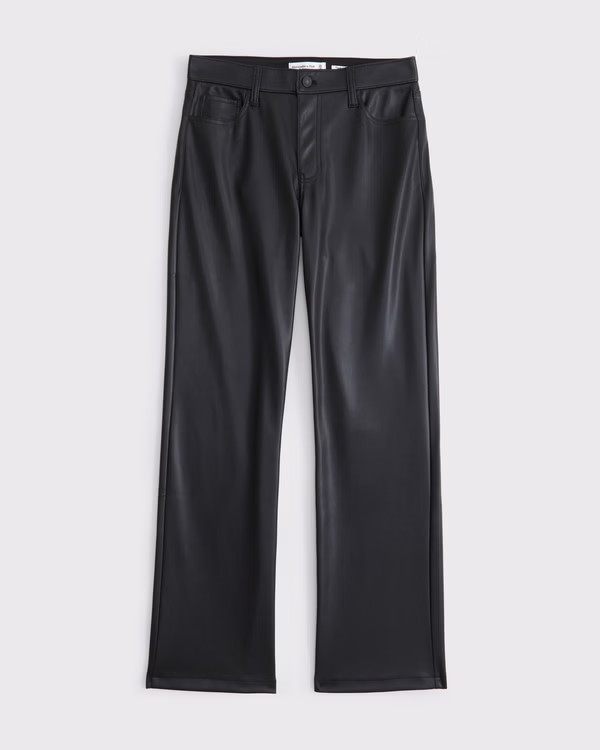 Women's Vegan Leather Low Rise Baggy Pant | Women's Bottoms | Abercrombie.com | Abercrombie & Fitch (US)