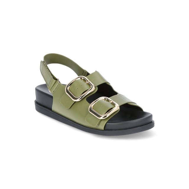 Time and Tru Women's Dad Buckle Slingback Sandals, Sizes 6-11 | Walmart (US)