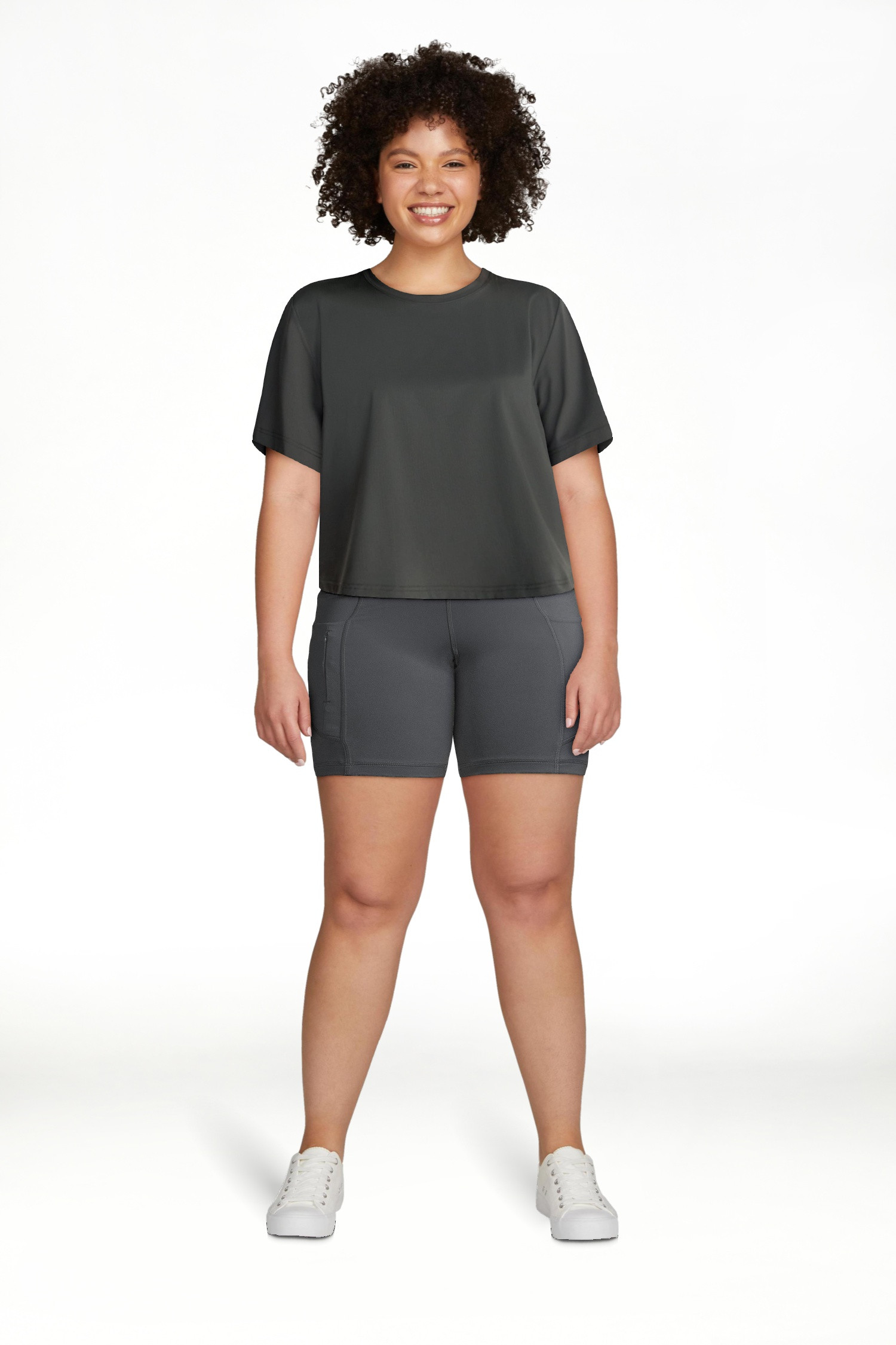 Avia Women's Cropped Boxy Tee with Short Sleeves, Sizes XS-XXXL | Walmart (US)