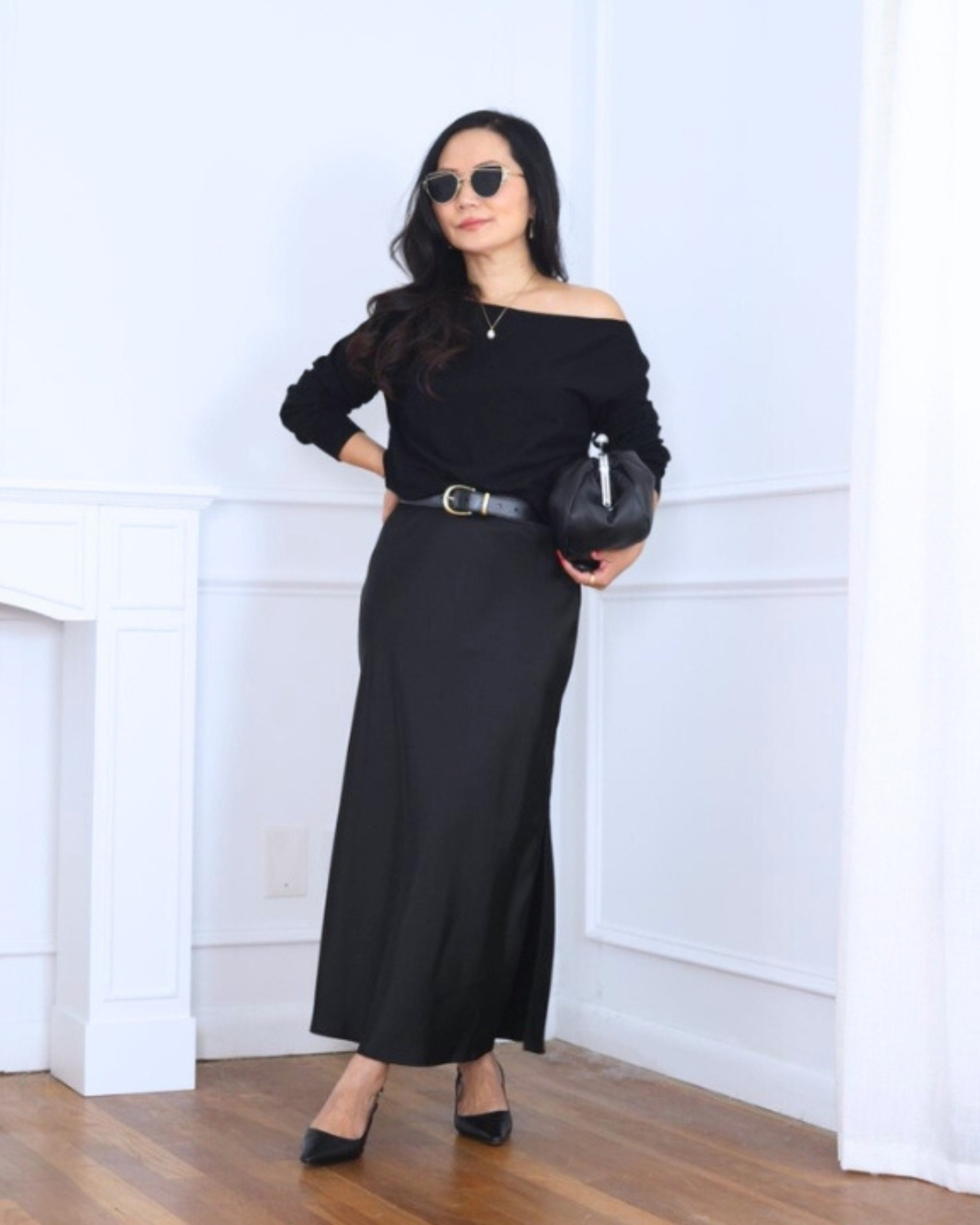 Wearing a one-shoulder sweater from Aritzia with a silk maxi skirt from Quince — a mix of cozy and flowy that feels effortlessly chic. I’m 5’2, wearing size S.

#LTKPetite #LTKOver40 #LTKStyleTip