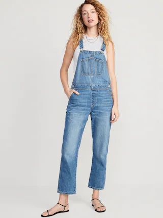 Slouchy Straight Ankle Jean Overalls | Old Navy (US)
