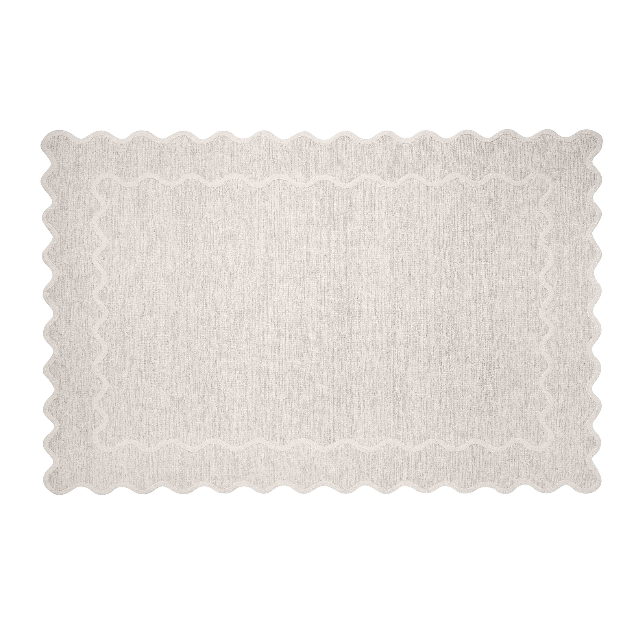 My Texas House Stella Ivory Scallop Wool Indoor Area Rug, 8' x 10' | Walmart (US)