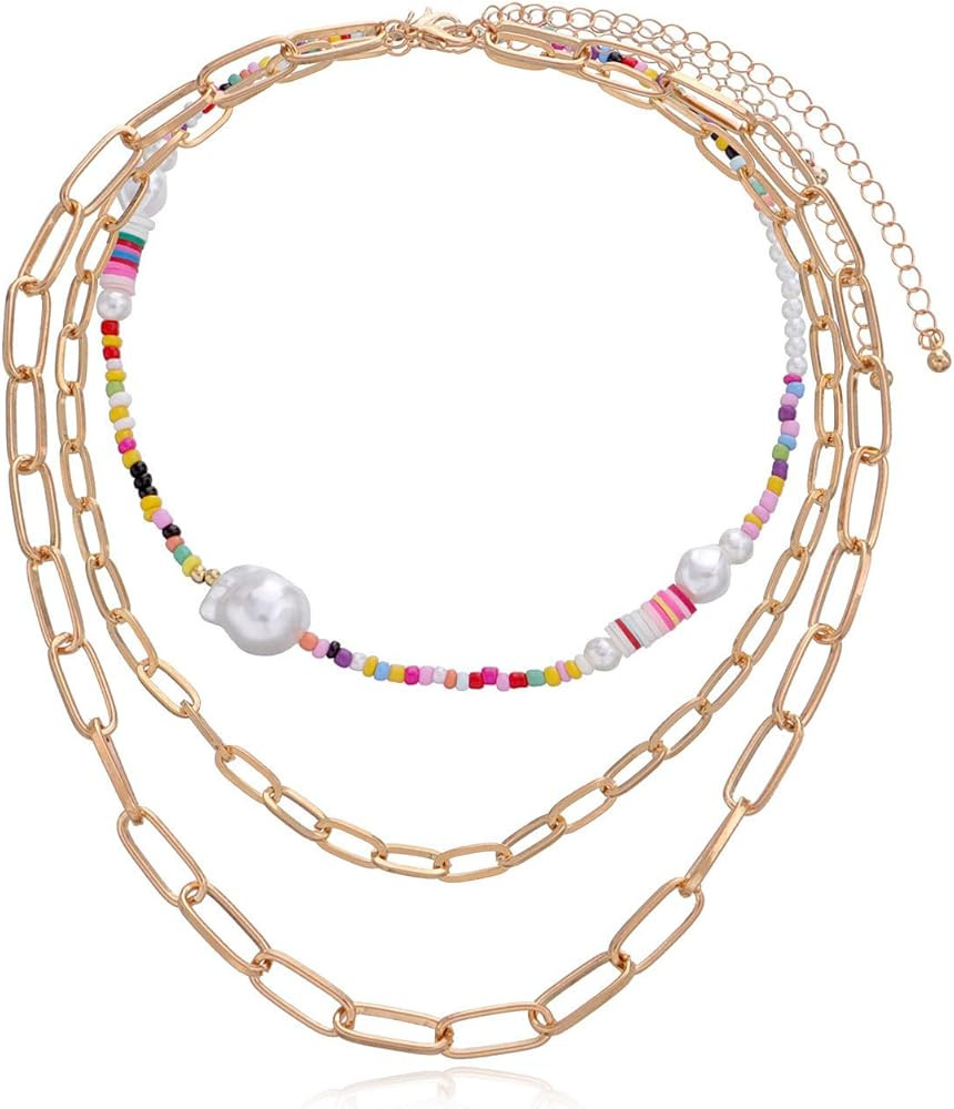 COLORFUL BLING Rainbow Choker Love Butterfly Necklace Rainbow Seed Bead Necklace Cute Necklace Be... | Amazon (US)