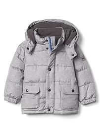 Fleece-lined puffer hoodie | Gap US